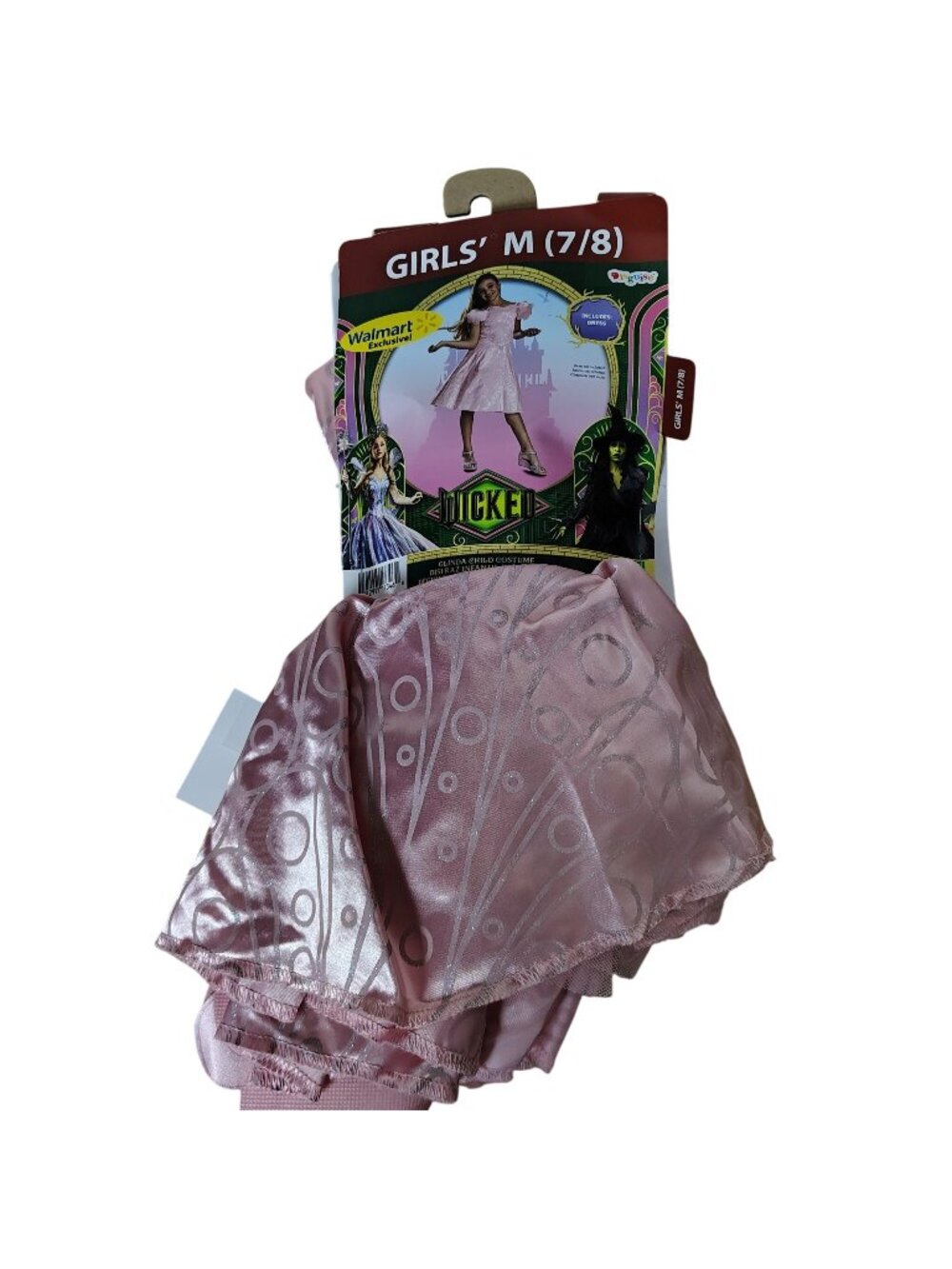 Disguise Wicked Glinda Pink Dress Girls Medium 7-8 Halloween Costume